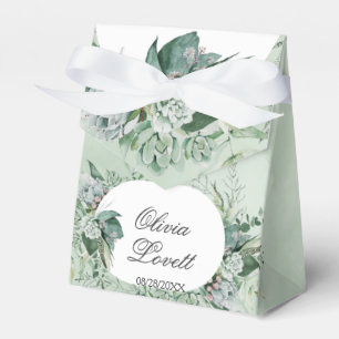 Boho Succulent Greenery Bridal Shower Favor Boxes