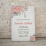 Boho Succulent Watercolor Green Coral Baby Shower Invitation