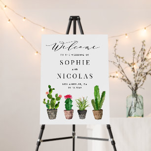 Boho Succulents and Cactus Summer Wedding Welcome Foam Board