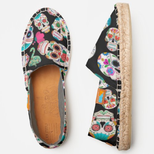 Boho Sugar Skulls Pattern Espadrilles