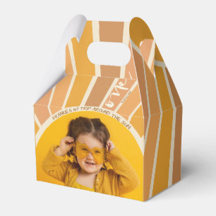 Boho Summer 1st Trip Around Sun Birthday Photo Favor Boxes