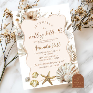Boho Summer Beach Coastal Bridal Shower Invitation