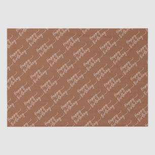 Boho Summer Brown Terracotta Trendy Happy Birthday Tissue Paper
