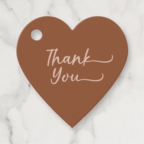 Boho Summer Brown Terracotta Trendy Thank You Favo Favor Tags