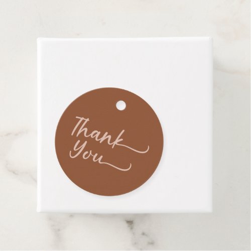 Boho Summer Brown Terracotta Trendy Thank You Favor Tags