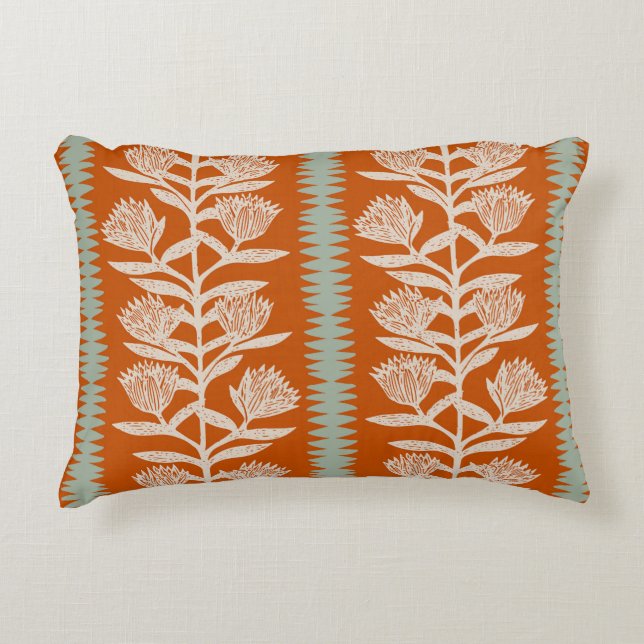 Boho summer cottage geometric terracotta minimalis accent pillow (Front)