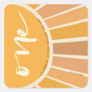 Boho Summer First Trip Around Sun Birthday Square Sticker