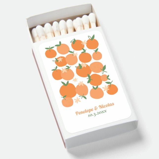 Boho Summer Orange Wedding Favor Matchbox Matchboxes (Boho Summer Orange Wedding Favor Matchbox Matchboxes)