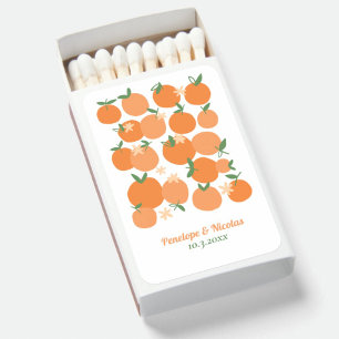Boho Summer Orange Wedding Favor Matchbox Matchboxes