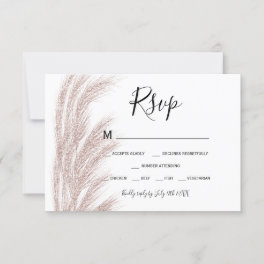 Boho summer pampas grass rose gold rsvp
