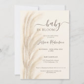 Boho summer pampas grass watercolor baby shower invitation (Front)