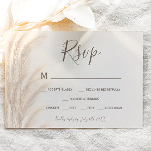Boho summer pampas grass watercolor rsvp card