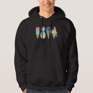 Boho Summer Sweet Popsicle Ice-Cream Rainbow Pinea Hoodie