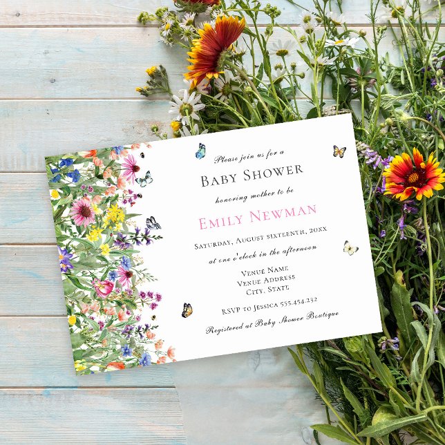 Boho Summer Wildflower Baby Shower Invitation (Creator Uploaded)