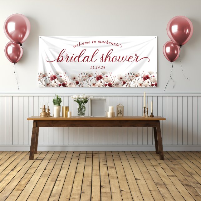 Boho Summer Wildflower Bridal Shower Welcome Banner (Creator Uploaded)