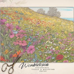 Boho Summer Wildflower Fields Colorful Decoupage Tissue Paper