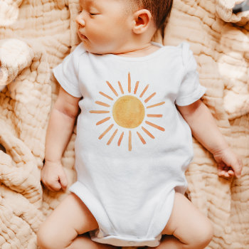 Boho Sun 1st Birthday First Trip Little Sunshine Baby Bodysuit by Anietillustration at Zazzle