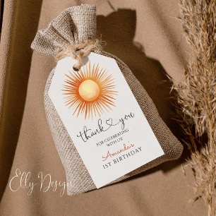 Boho Sun 1st Birthday Party Gift Tags