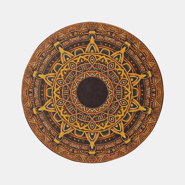 Boho Sun 5' Round' Outdoor Area Rug (Front)
