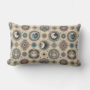 Boho Sun and Moon Lumbar Pillow
