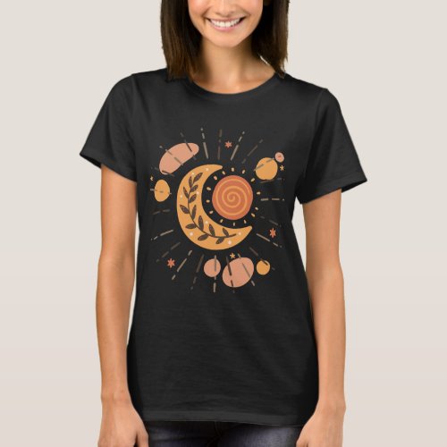 Boho Sun and Moon T_shirt Women T_Shirt