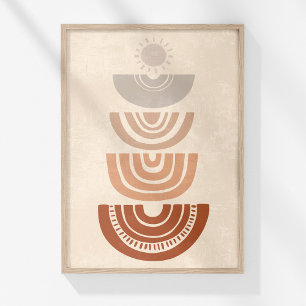 Boho Sun Arch Abstract Neutral Wall Art Print