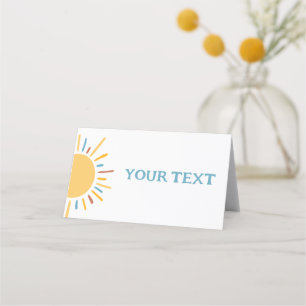 Boho Sun Baby Shower Custom Food Tent Place Card
