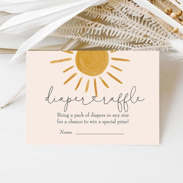 Boho Sun Baby  Shower Diaper Raffle  Enclosure Card (Creator Uploaded)