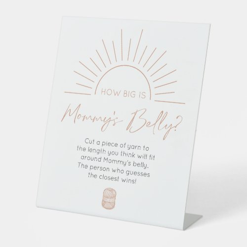 Boho Sun Baby Shower How Big Is Mommys Belly Pedestal Sign