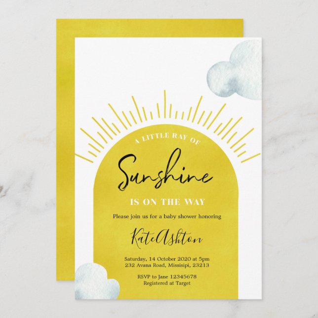 Boho Sun Baby Shower Invitation (Front/Back)