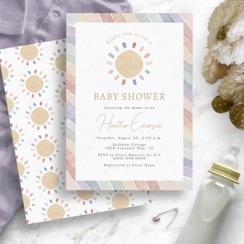 Boho Sun Baby Shower Invitation