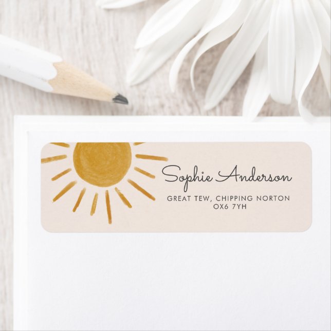 Boho Sun Baby Shower Label (Insitu)