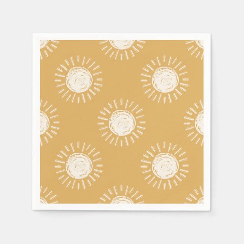 Boho Sun Baby Shower Paper Napkins
