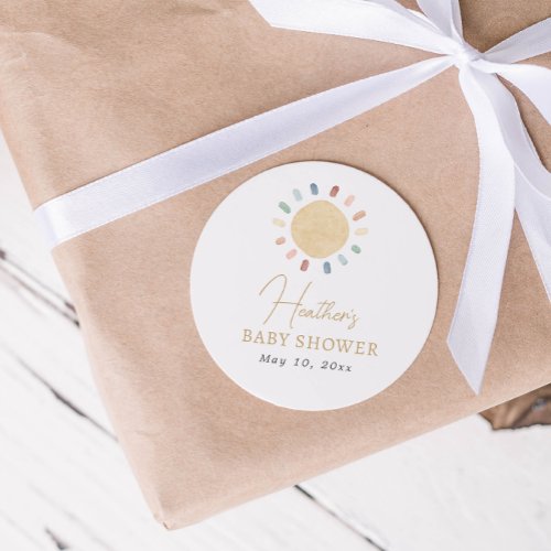 Boho Sun Baby Shower Sticker