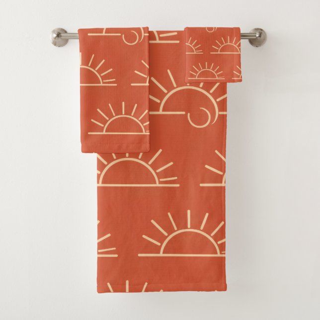Boho Sun Bathroom Towel Set (Insitu)