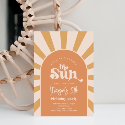 Boho Sun Birthday Invitation  Girl Sun Invitation