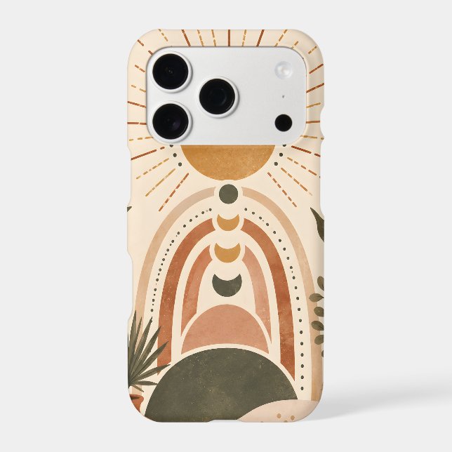 Boho Sun & Botanical Art Iphone Case (Back)