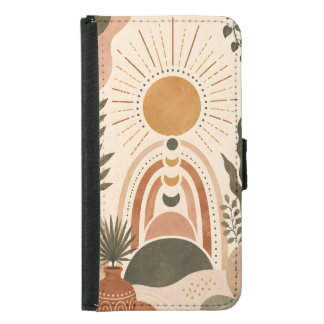 Boho Sun & Botanical Art Samsung Galaxy S5 Wallet Case