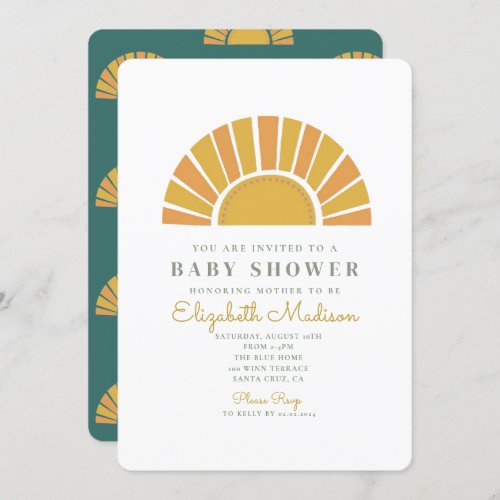 Boho Sun Colorful Baby  Shower Invitation