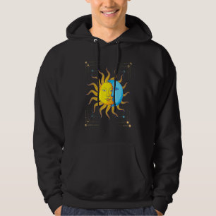 Boho Sun Crescent Moon Astronomy Universe Astrolog Hoodie