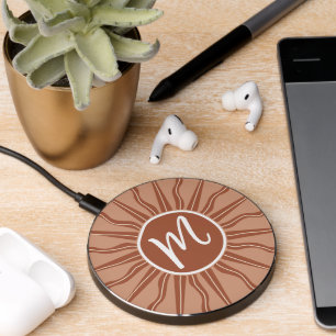 Boho Sun Custom Monogram Wireless Charger