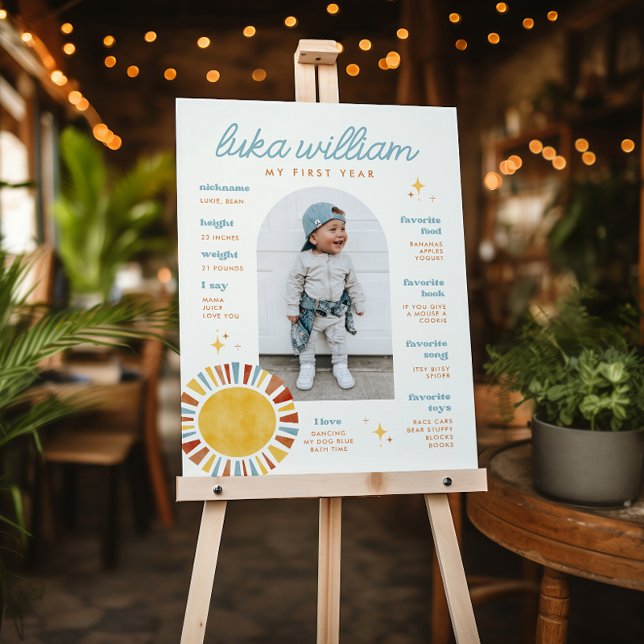 Boho Sun First Birthday Milestone Sign (Creator Uploaded)