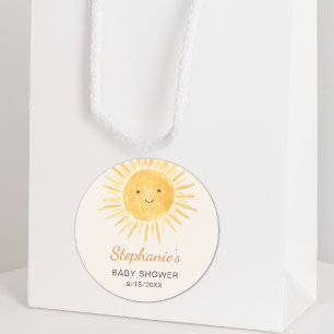 Boho Sun Gender-Neutral Baby Shower Classic Round Sticker