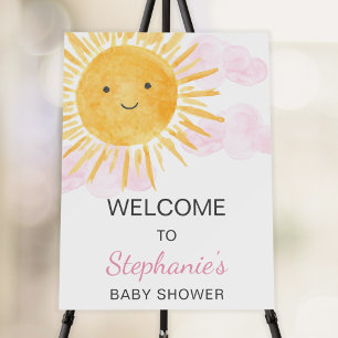 Boho Sun Girl's Baby Shower Welcome Foam Board