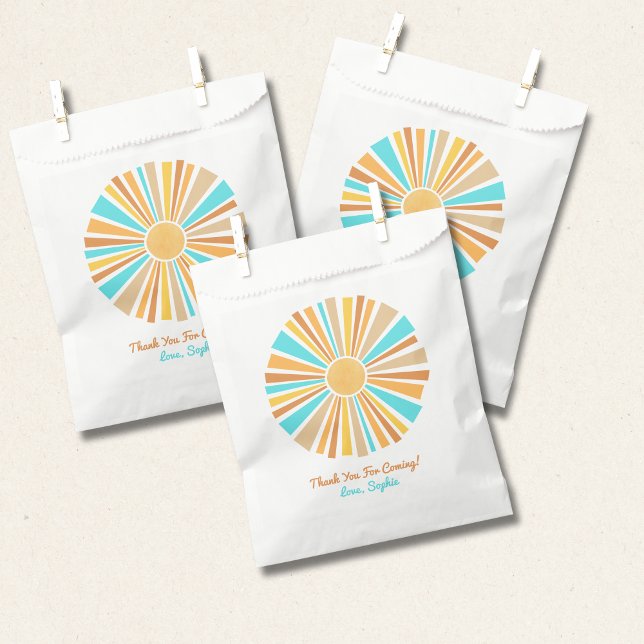 Boho Sun, Here Comes The Son, Retro Rainbow Favor Bag (Creator Uploaded)