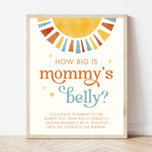 Boho Sun How Big is Mommy's Belly Game Sign