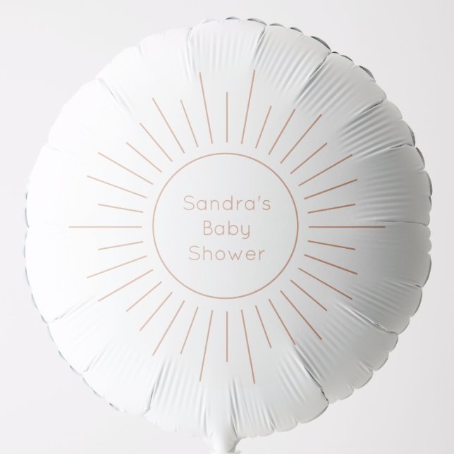 Boho Sun Modern Baby Shower Balloon (Front)