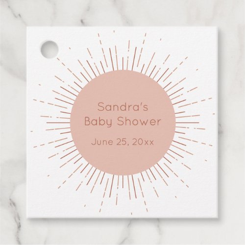 Boho Sun Modern Baby Shower Favor Tags