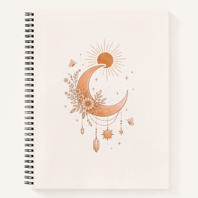 Boho Sun & Moon Deluxe Notebook (Front)