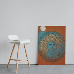 Boho Sun Moon Printable Wall Art Poster